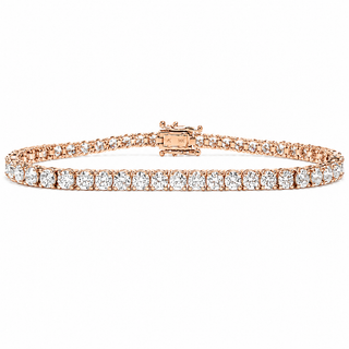 Tennis Bracelet – Lab Grown Diamonds – 14K/18K Rose Gold – Classic 4 Prong