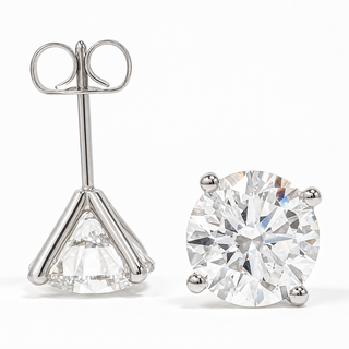 Round Brilliant Earrings – Lab Grown Diamonds – 14K/18K White Gold – Stud Earrings