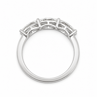 Oval Brilliant 3 Stone Crown Ring – Lab Grown Diamond – 14K/18K White Gold