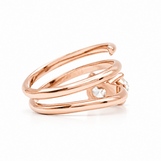 Oval Brilliant Spiral Solitaire Ring – Lab Grown Diamond – 14K/18K Rose Gold