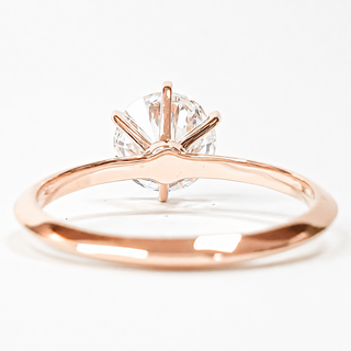 Round Brilliant 6 Prong Solitaire Ring – Lab Grown Diamond – 14K/18K Rose Gold
