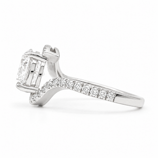 Round Brilliant Spiral Pavé Ring  – Lab Grown Diamond – 14K/18K Gold – 32 Side Stones