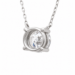 Round Brilliant – Lab Grown Diamond – 14K/18K White Gold – Solitaire Necklace
