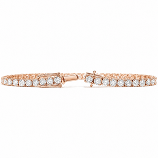 Tennis Bracelet – Lab Grown Diamonds – 14K/18K Rose Gold – Classic 4 Prong