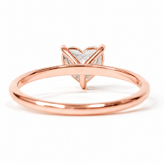 Heart Brilliant Solitaire Ring – Lab-Grown Diamond – 14K/18K Rose Gold