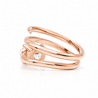 Oval Brilliant Spiral Solitaire Ring – Lab Grown Diamond – 14K/18K Rose Gold