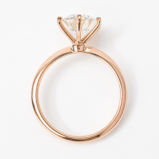 Round Brilliant 6 Prong Solitaire Ring – Lab Grown Diamond – 14K/18K Rose Gold