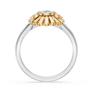 Camellia Ring - 1 carat lab-grown diamond engagement ring in two-tone gold, front view