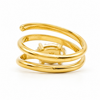 Oval Brilliant Spiral Solitaire Ring – Lab Grown Diamond – 14K/18K Yellow Gold