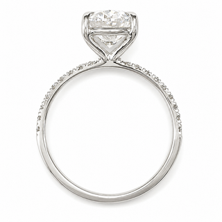 Oval Brilliant Pavé Ring – Lab Grown Diamond – 14K/18K Gold – 18 Side Stones