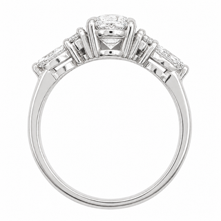 Oval Brilliant with Marquise Band – Lab-Grown Diamond – 14K/18K White Gold – 6 Side Stones
