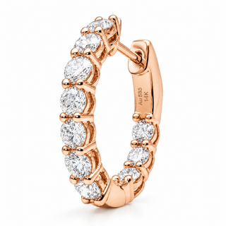 Round Brilliant Hoop Earrings – Lab Grown Diamonds – 14K/18K Gold - 15m"m