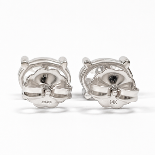 Oval Brilliant Earrings – Lab Grown Diamonds – 14K/18K White Gold – Stud Earrings
