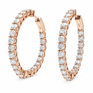 Round Brilliant Hoop Earrings – Lab Grown Diamonds – 14K/18K Gold - 20m"m
