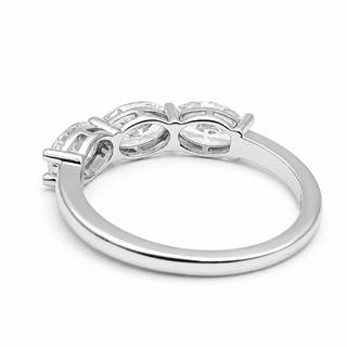 Oval Brilliant 3 Stone Crown Ring – Lab Grown Diamond – 14K/18K White Gold