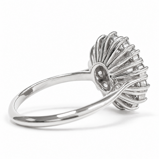 Round Brilliant Diana Ring – Lab Grown Diamond – 14K/18K White Gold – 14 Side Stones