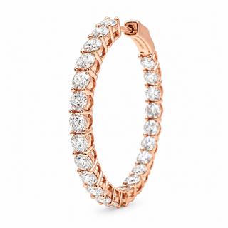 Round Brilliant Hoop Earrings – Lab Grown Diamonds – 14K/18K Gold - 20m"m