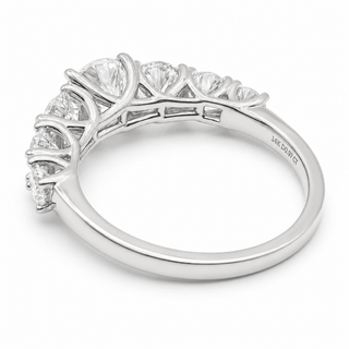 Round Brilliant Degrade Ring – Lab Grown Diamond – 14K/18K White Gold – 6 Side Stones