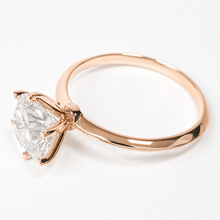 Round Brilliant 6 Prong Solitaire Ring – Lab Grown Diamond – 14K/18K Rose Gold