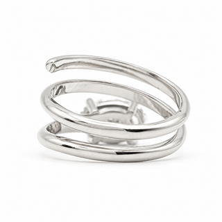 Oval Brilliant Spiral Solitaire Ring – Lab Grown Diamond – 14K/18K White Gold