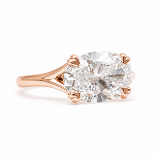 Oval Brilliant Solitaire Ring – Lab Grown Diamond – 14K/18K Rose Gold
