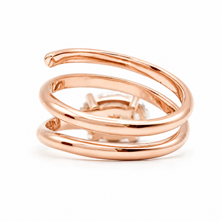 Oval Brilliant Spiral Solitaire Ring – Lab Grown Diamond – 14K/18K Rose Gold