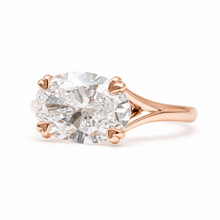 Oval Brilliant Solitaire Ring – Lab Grown Diamond – 14K/18K Rose Gold