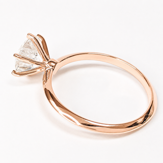 Round Brilliant 6 Prong Solitaire Ring – Lab Grown Diamond – 14K/18K Rose Gold
