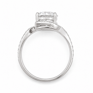 Round Brilliant Spiral Pavé Ring  – Lab Grown Diamond – 14K/18K Gold – 32 Side Stones