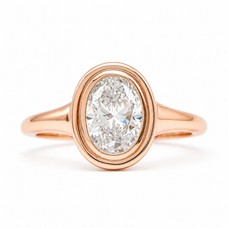 Oval Brilliant Solitaire Ring – Lab Grown Diamond – 14K/18K Gold