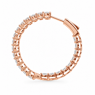 Round Brilliant Hoop Earrings – Lab Grown Diamonds – 14K/18K Gold - 20m"m