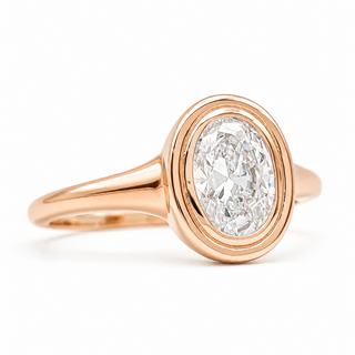 Oval Brilliant Solitaire Ring – Lab Grown Diamond – 14K/18K Gold