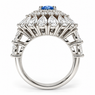Oval Brillaint Cut 6.70 Carat Lab-Grown Diamonds Cocktail Ring | IGI Certified | 9.23 Gram 14K White Gold