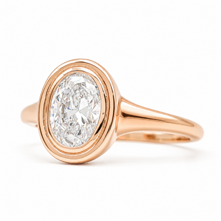 Oval Brilliant Solitaire Ring – Lab Grown Diamond – 14K/18K Gold