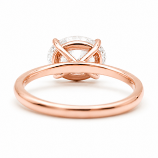 Oval Brilliant Pavé Ring – Lab Grown Diamond – 14K/18K Rose Gold – 20 Side Stones