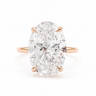 Oval Brilliant Solitaire Ring – Lab Grown Diamond – 14K/18K White Gold