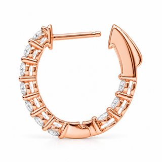 Round Brilliant Hoop Earrings – Lab Grown Diamonds – 14K/18K Gold - 15m"m