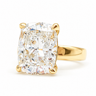 Cushion Brilliant Solitaire Ring – Lab-Grown Diamond – 14K/18K Gold