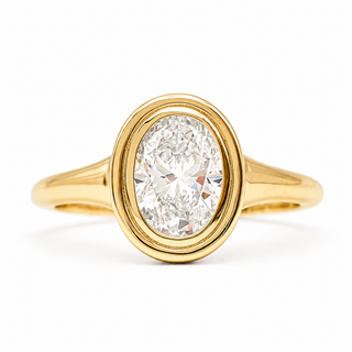 Oval Brilliant Solitaire Ring – Lab Grown Diamond – 14K/18K Gold