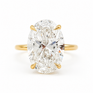 Oval Brilliant Solitaire Ring – Lab Grown Diamond – 14K/18K White Gold