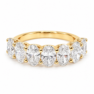Oval Brilliant 7 Stone Crown Ring – Lab Grown Diamond – 14K/18K Gold