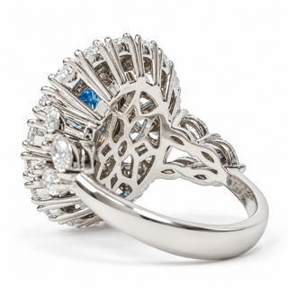 Oval Brillaint Cut 6.70 Carat Lab-Grown Diamonds Cocktail Ring | IGI Certified | 9.23 Gram 14K White Gold