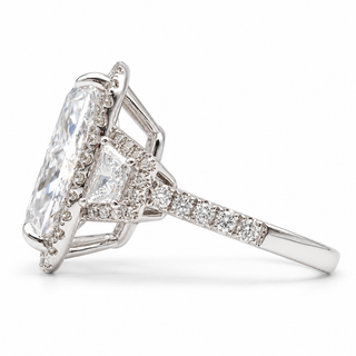 Cushion Brilliant 10.08 Carat Lab-Grown Diamonds Ring | IGI Certified | 7.52 Gram 14K White Gold