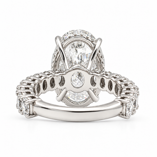 Oval Brilliant 11.67 Carat Lab-Grown Diamonds Ring | IGI Certified | 7.01 Gram 14K White Gold