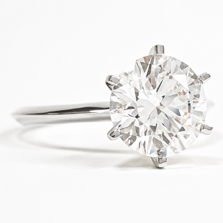 Round Brilliant 6 Prong Solitaire Ring – Lab Grown Diamond – 14K/18K White Gold