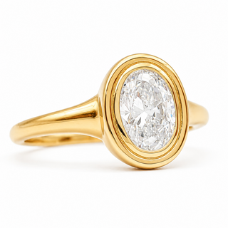 Oval Brilliant Solitaire Ring – Lab Grown Diamond – 14K/18K Gold