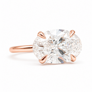 Oval Brilliant Solitaire Ring – Lab Grown Diamond – 14K/18K Rose Gold
