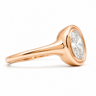 Oval Brilliant Solitaire Ring – Lab Grown Diamond – 14K/18K Gold
