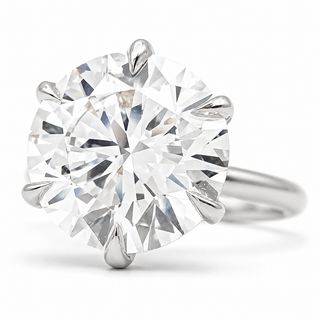 Round Brilliant 6 Prong Solitaire Ring – Lab Grown Diamond – 14K/18K White Gold