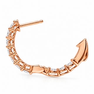 Round Brilliant Hoop Earrings – Lab Grown Diamonds – 14K/18K Gold - 15m"m
